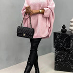 Remember Me Knit Crew Neck Poncho Loose Sweater