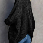 Button Front Pocketed Loose Fit Knitted Cardigan