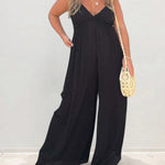 Nadorine Women's Casual Loose-Fitting Sleeveless Wide-Leg Jumpsuit