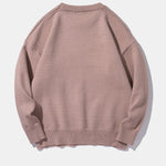 Spoof Duck Pattern Knitted Sweater Casual Loose Round Neck Unisex Sweater