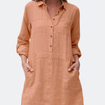 Nadorine Women's Cotton Linen Midi Dress