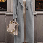 Warm coat long sleeve lapel women's plush top women's coat
