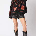 Halloween Graffiti Sequined Loose Casual Sweatshirt