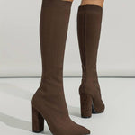 Gabriella | WOMEN'S KNITTED SOCK BOOTS WITH BLOCK HEEL