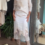 Orozco Knit Organza Bow Button-down Long Sleeve Loose Cardigan