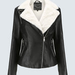 Plus Size Winter Coat Lapel Collar Long Padded Leather Vintage Thicken Coat