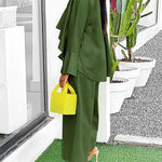 High-Low Loose Pleated Solid Color Split-Joint Round-Neck Blouses&Shirts Tops