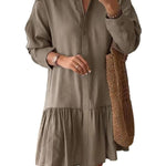 Women's Fashion Loose Button Down Shirt Dress