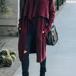 Fireside Pocketed Oversized Drape Neckline Knit Cardigan