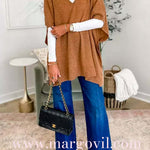 Chicest V Neck Loose Fit Solid Poncho Sweater