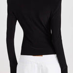 Shoulder Pad Long Sleeve Crew Top