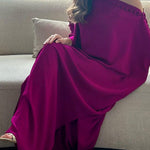 H-Line Loose Buttoned Solid Color Maxi Dresses