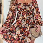 NEW FALL FOLIAGE TIERED DRESS