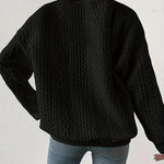Nadorine Cable Knit Drop Shoulder Sweatshirt
