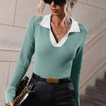 Nadorine Bell Sleeve Lapel Sweater