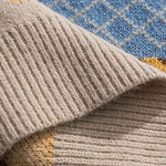 Vintage Striped Printed Soft Knit Sweaters Casual Loose Round Neck Unisex Sweater
