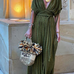 Lurex georgette dress