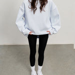 Solid Color Loose Sweatshirt Street Style Oversize Polar Fleece Pullover