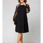 Yasmina | Classic Dress with Lace Sleeves