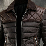 Cecilia | Brown Quilted Jacket with Cozy Sherpa Collar