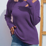 Solid Color Half Turtleneck Knit Top
