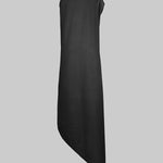 High-low Loose Asymmetric Solid Color Split-side Round-neck Maxi Dresses