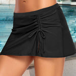 Nadorine Women's Drawstring Side Slit Swim Skirt High Waist Bikini Bottoms