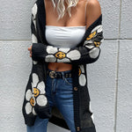 Floral Button Down Longline Cardigan