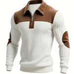 Ashton | Classic Color-Block Collar Zip Sweater