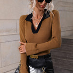 Nadorine Bell Sleeve Lapel Sweater