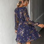 Sexy V-neck Chiffon Print A-line Mini Dresses