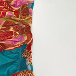 A-Line Loose Elasticity Flower Print Pleated Split-Joint Off-The-Shoulder Maxi Dresses