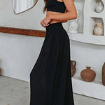 Travel Halfway Smocked Pocketed Wide Leg Pants