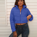 Short Puffer Jacket Stands Up Zipper Outerwear