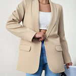 Nadorine Casual Blazers Open Front Long Sleeve Work Office Blazer Jacket