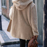 Hooded Loose Double-sided Plush Buttonless Cardigan Jacket