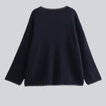 Nadorine Casual Edge Contrast Sweater Pullover