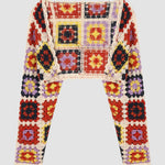 Nadorine Women's Boho Knitted Cardigan Cropped Long-sleeve Cover-up