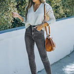 Nadorine Ankle-length Skinny Jeans with Pockets