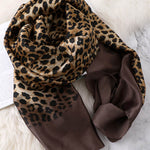 Stylish Leopard Gradient Silk Scarf