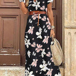Boho Style Sleeveless Print Maxi Dress