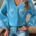 Stylish Loose Casual Cartoon Jacquard Jacket