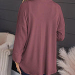 Striped Single-breasted Mid-length Corduroy Shirt Jacket
