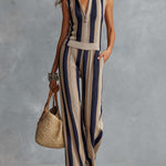 Boho Elegant Striped Knitted Two-Piece Set