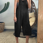 Nadorine Women's Adjustable Bib Overalls Casual Wide Leg Baggy Jumpsuit with Pockets