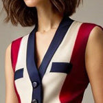 High Waisted Loose Contrast Color Elasticity Pockets Pants Trousers