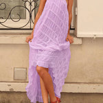 Versatility and Vintage Charm Pleated Drawstring Waist Tiered Maxi Skirt