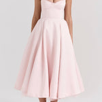 Suspender V-Neck Sleeveless Tutu Maxi Dress