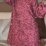 Sequined Lace-Up Short Dress