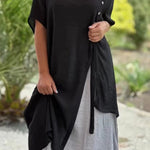 Fashion V Neck Short Sleeves Fake Two Piece Asymmetric Dress
